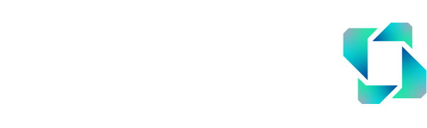 Teal and blue refresh/sync logo formed by arrows on a white background.